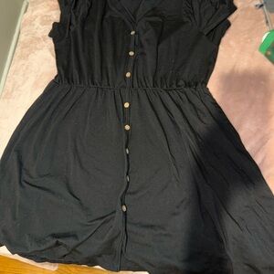 SHEIN Black Button-Front Maxi Dress